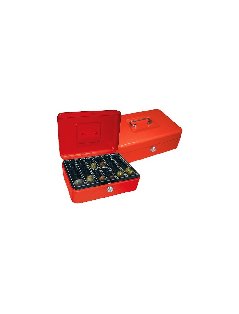 Caja caudales q-connect 10 250x180x90 mm roja con portamonedas