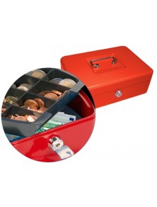 Caja caudales q-connect 10 250x180x90 mm roja con portamonedas
