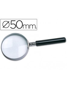 Lupa q-connect cristal aro metalico mango plastico negro 50 mm