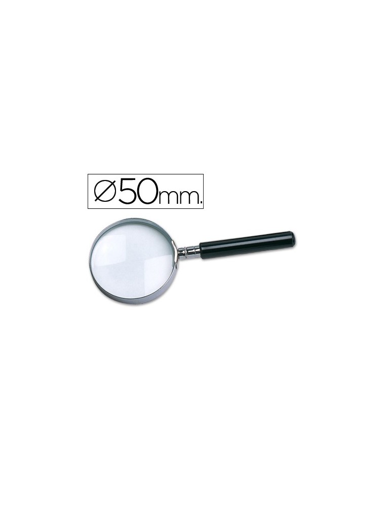 Lupa q-connect cristal aro metalico mango plastico negro 50 mm