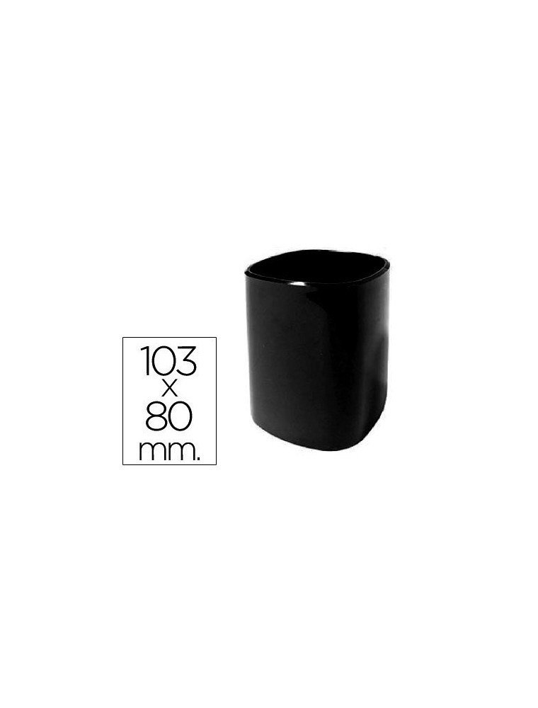Cubilete portalapices q-connect plastico diametro 80 mm altura 103 mm negro