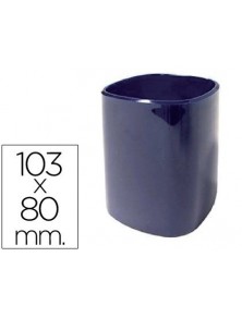 Cubilete portalapices q-connect plastico diametro 80 mm altura 103 mm azul