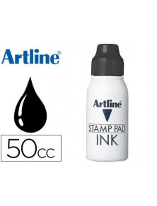 Tinta tampon artline negra frasco de 50 cc