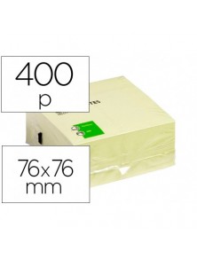Bloc de notas adhesivas quita y pon q-connect 76x76 mm amarillo con 400 hojas