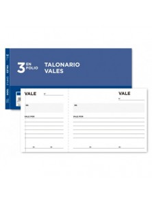 TALONARIO VALES TRES EN FOLIO 104 LIDERPAPEL