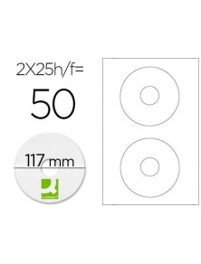 Etiqueta adhesiva q-connect kf01579 -tamaño cd-rom -fotocopiadora -laser -ink-jet-caja con 25 h50 etiquetas
