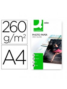 Papel q-connect foto glossy kf02163 din a4 alta calidad digital photo -para ink-jet bolsa de 20 hojas de 260 gr