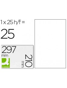 Etiqueta adhesiva q-connect kf00228 -tamaño din a4 -para ink-jet -transparente -caja con 25 hojas din-a4