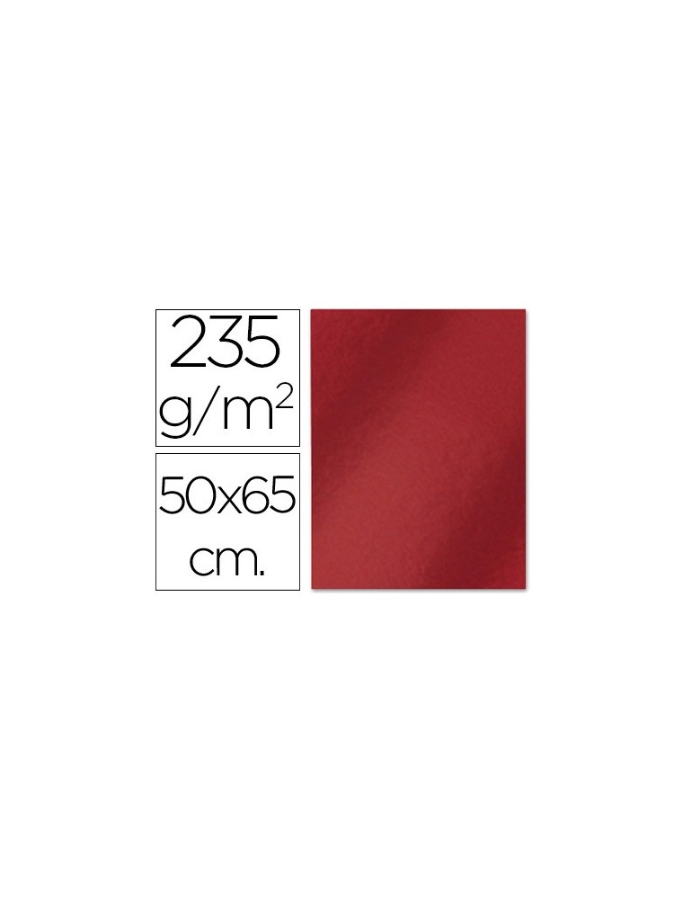 Cartulina liderpapel 50x65 cm 235gm2 metalizada rojo