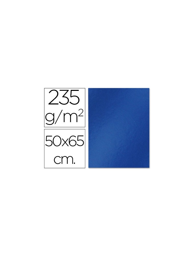 Cartulina liderpapel 50x65 cm 235gm2 metalizada azul