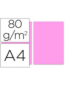 Papel color liderpapel a4 80gm2 rosa paquete de 100