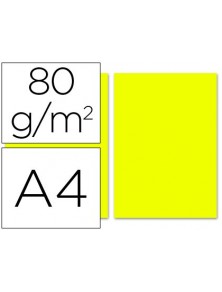 Papel color liderpapel a4 80gm2 limon paquete de 100