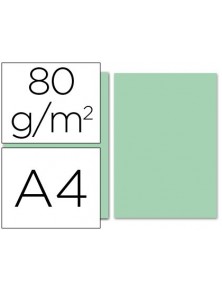 Papel color liderpapel a4 80gm2 verde paquete de 100