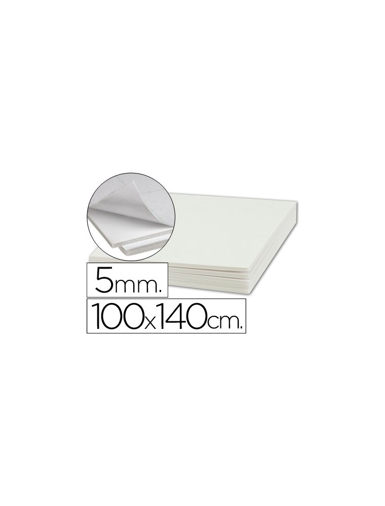 Carton pluma liderpapel adhesivo 1 cara 100x140 cm espesor 5 mm