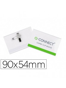 Identificador con pinza e imperdible q-connect kf01567 54x90 mm