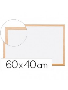 Pizarra blanca q-connect melamina marco de madera 60x40 cm
