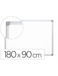 Pizarra blanca q-connect melamina marco de aluminio 180x90 cm