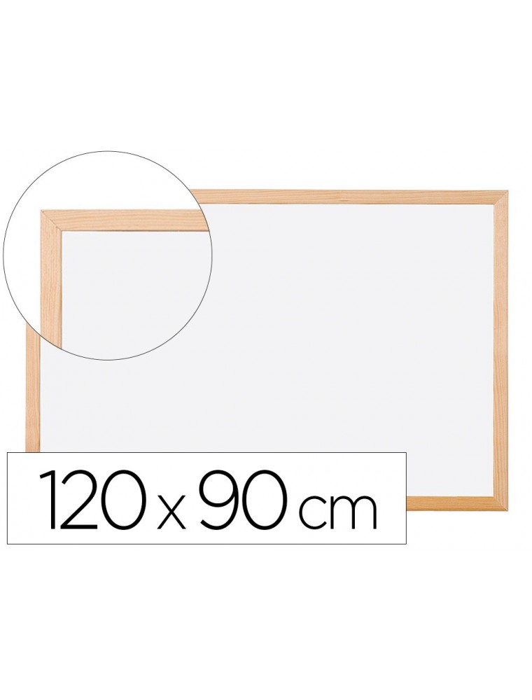 Pizarra blanca q-connect laminada marco de madera 120x90 cm