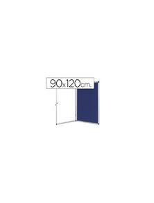 Vitrina de anuncios q-connect mural grande fieltro azul con puerta y marco con cerradura 120x90 cm
