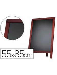 Pizarra negra liderpapel caballete y marco de madera con superficie para rotuladores tipo tiza 55x85cm
