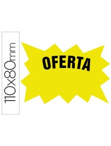 Cartel cartulina etiqueta marcaprecios amarillo fluorescente 110x80 mm -bolsa de 50 etiquetas