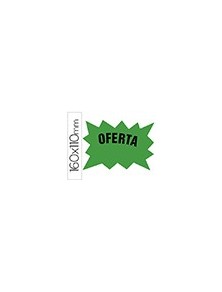 Cartel cartulina etiquetas marcaprecios verde fluorescente 160x110 mm -bolsa de 50 etiquetas