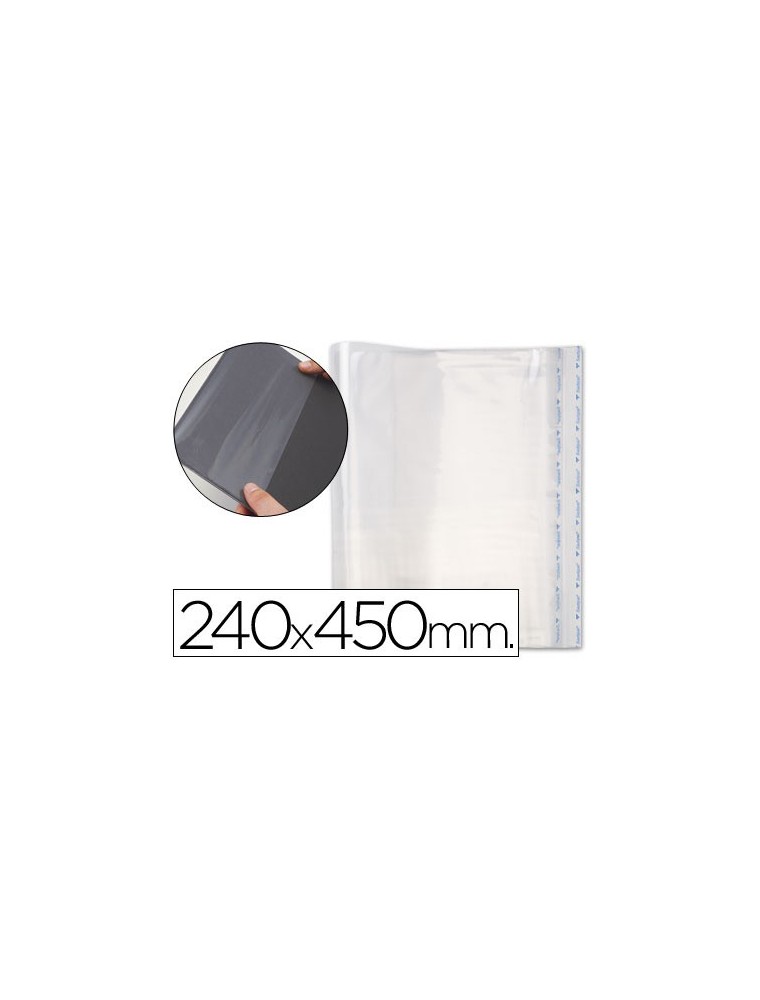 Forralibro pp ajustable adhesivo 240x450mm -blister