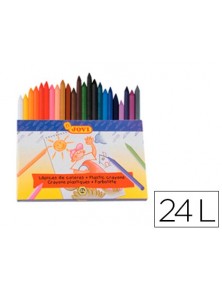 Lapices cera jovi hexagonal caja de 24 colores