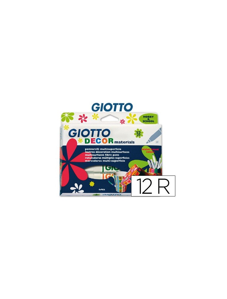 Rotulador giotto decor materials -caja de 12 colores surtidos