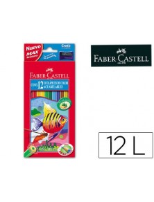 Lapices de colores faber castell acuarelables caja de 12 unidades colores surtidos