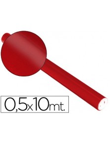 Papel metalizado rojo rollo continuo de 0,5 x 10 mt