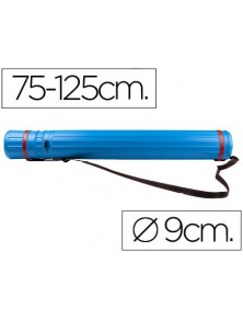 Portaplanos plastico liderpapel diametro 9 cm extensible hasta 125 cm azul