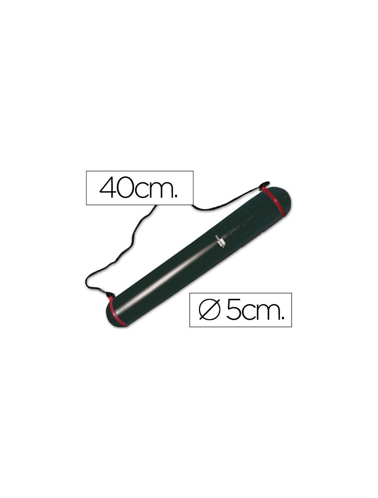 Portaplanos plastico liderpapel diametro 5 x 40 cm no extensible negro