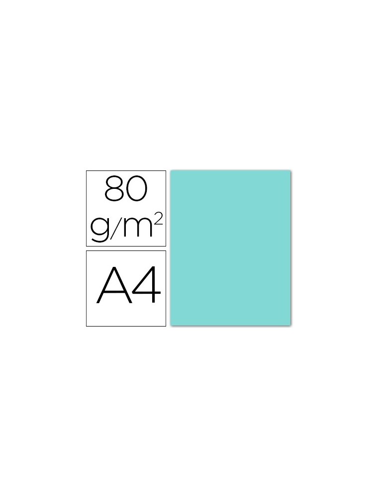 Papel Color Liderpapel Din A4 80 Gr Celeste -Pack De 15 Hojas