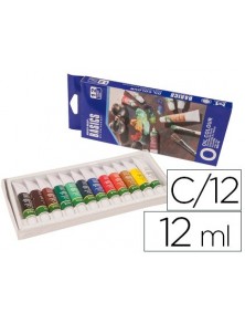 Pintura oleo artist caja carton de 12 colores surtidos tubo de 12 ml