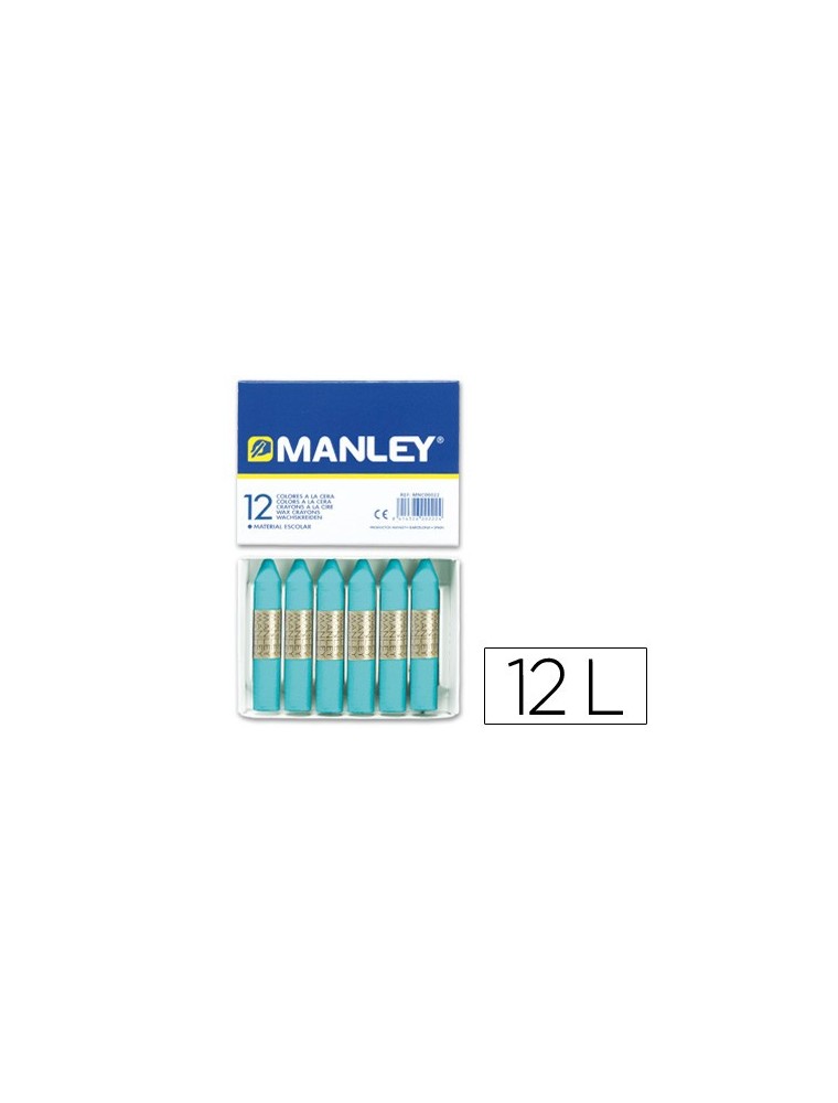 Lapices cera manley unicolor azul turquesa n.16 caja de 12 unidades