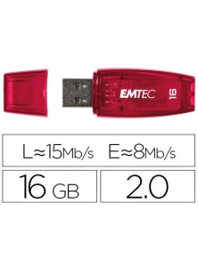 Memoria usb emtec flash c410 16 gb 2.0 rojo