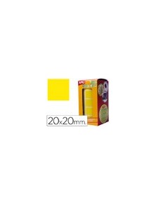Gomets autoadhesivos cuadrados 20x20 mm amarillo rollo de 1770 unidades