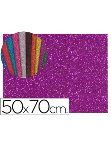 Goma eva con purpurina liderpapel 50x70cm 60gm2 espesor 2mm violeta