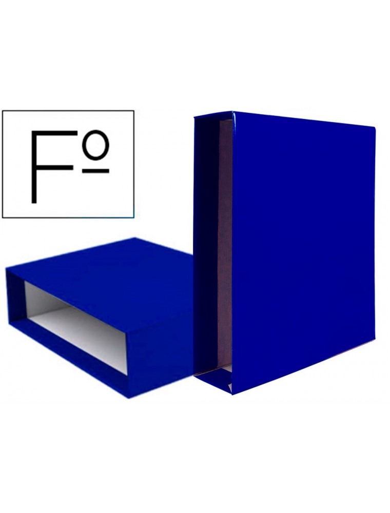 Caja archivador liderpapel de palanca carton folio documenta lomo 75mm color azul