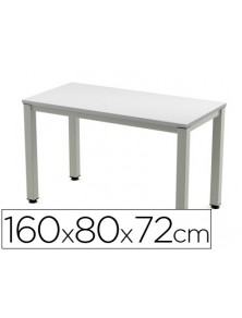 Mesa de oficina rocada executive 2002ad02 aluminio gris 160x80 cm
