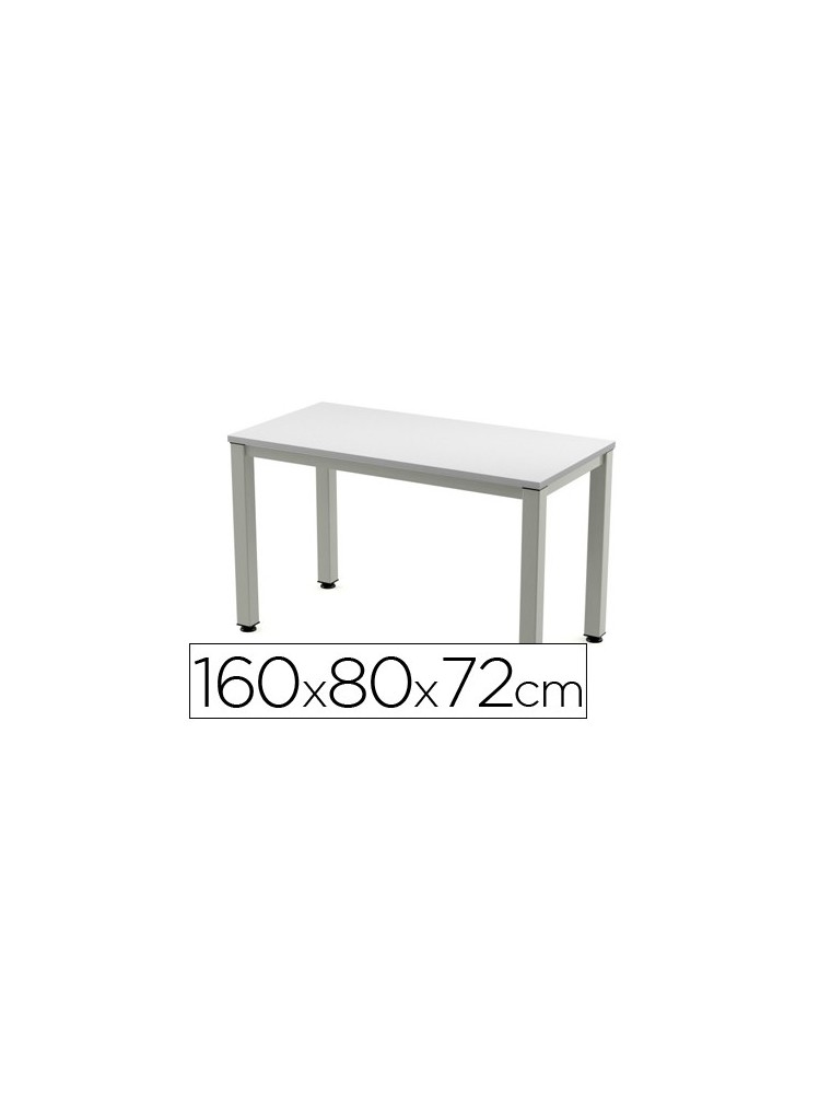 Mesa de oficina rocada executive 2002ad02 aluminio gris 160x80 cm