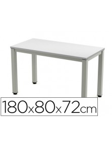 Mesa de oficina rocada executive 2003ad02 aluminio gris 180x80 cm