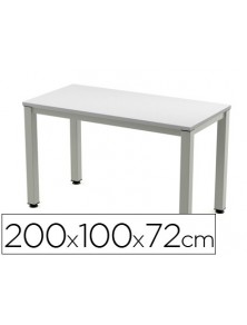 Mesa de oficina rocada executive 2005ad02 aluminio gris 200x100 cm