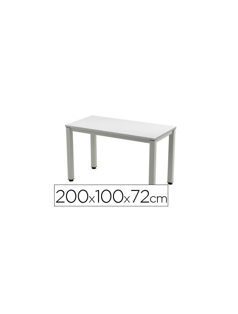 Mesa de oficina rocada executive 2005ad02 aluminio gris 200x100 cm