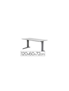 Mesa de oficina rocada metal 2000ac02 aluminio gris 120x60 cm