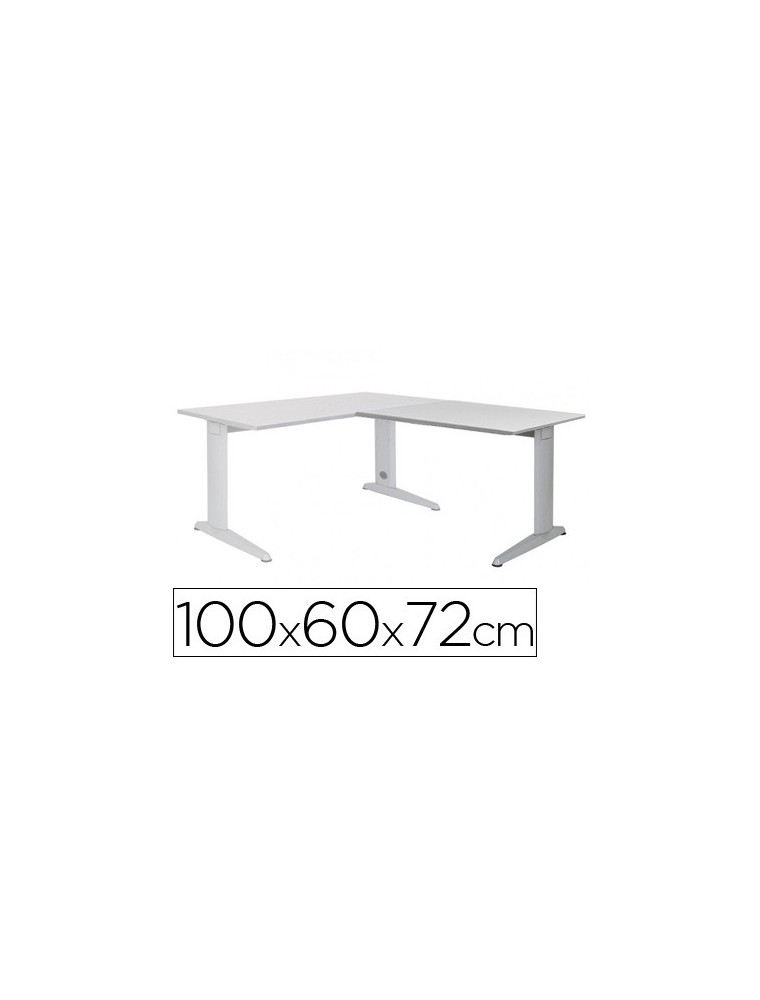 Ala para mesa rocada serie metal 60x 100 cm derecha o izquierda acabado ac02 aluminio gris