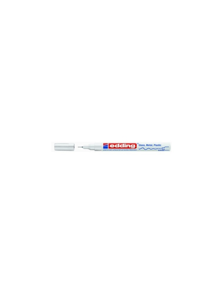 Rotulador marcador permanente tinta opaca punta metalica trazo 0.8 mm blanco edding