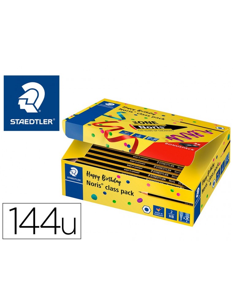 Lapices de grafito staedtler noris n.2 hb class pack de 144 unidades