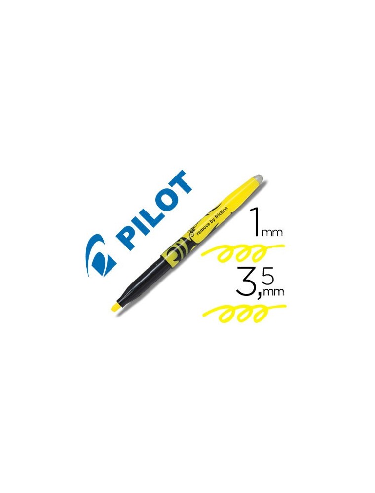 Rotulador pilot frixion light fluorescente borrable punta defibra color amarillo